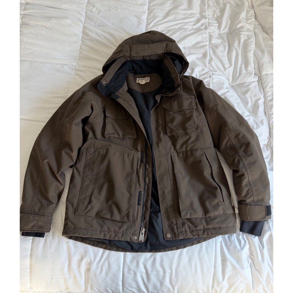 Duluth Trading Men's Whaleback Waterproof Insulated Hooded Brown Coat Size M